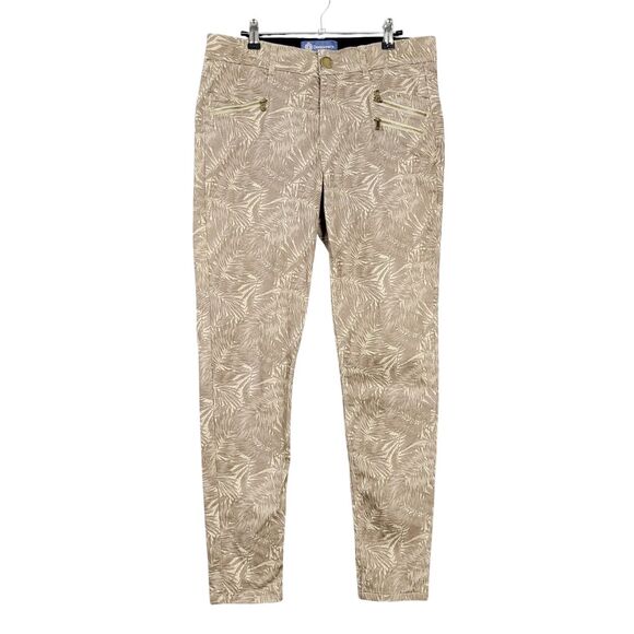 DEMOCRACY Tropical Palm Leaf AB TECHNOLOGY B1565SNX2 Skinny Pants SIZE 10 - Picture 1 of 11
